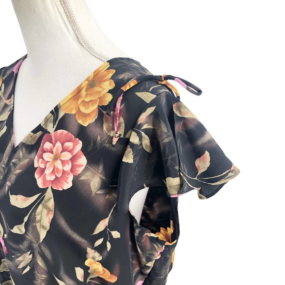 Maggie Sweet Womens Vintage Matching Outfit Floral Blouse and Belted Skirt - Picture 5 of 8